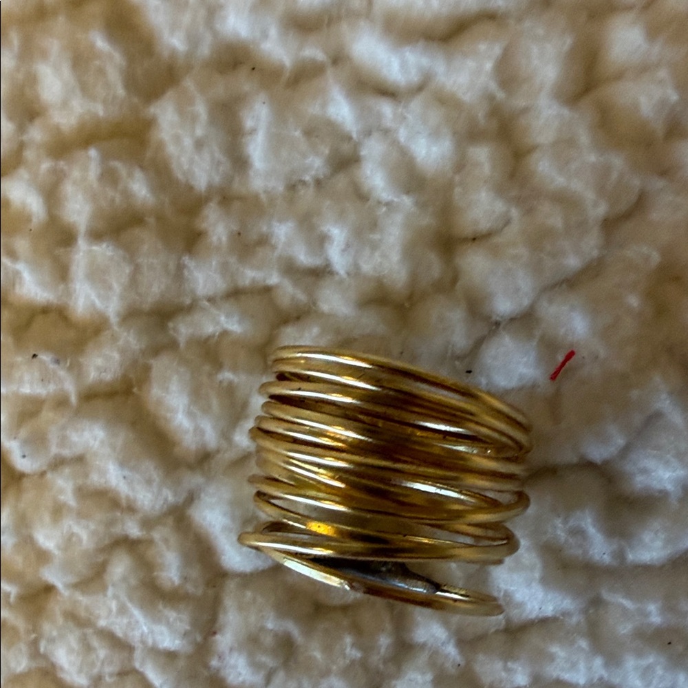 Gold Tone Coil Wrap Fashion Ring - Women Jewelry